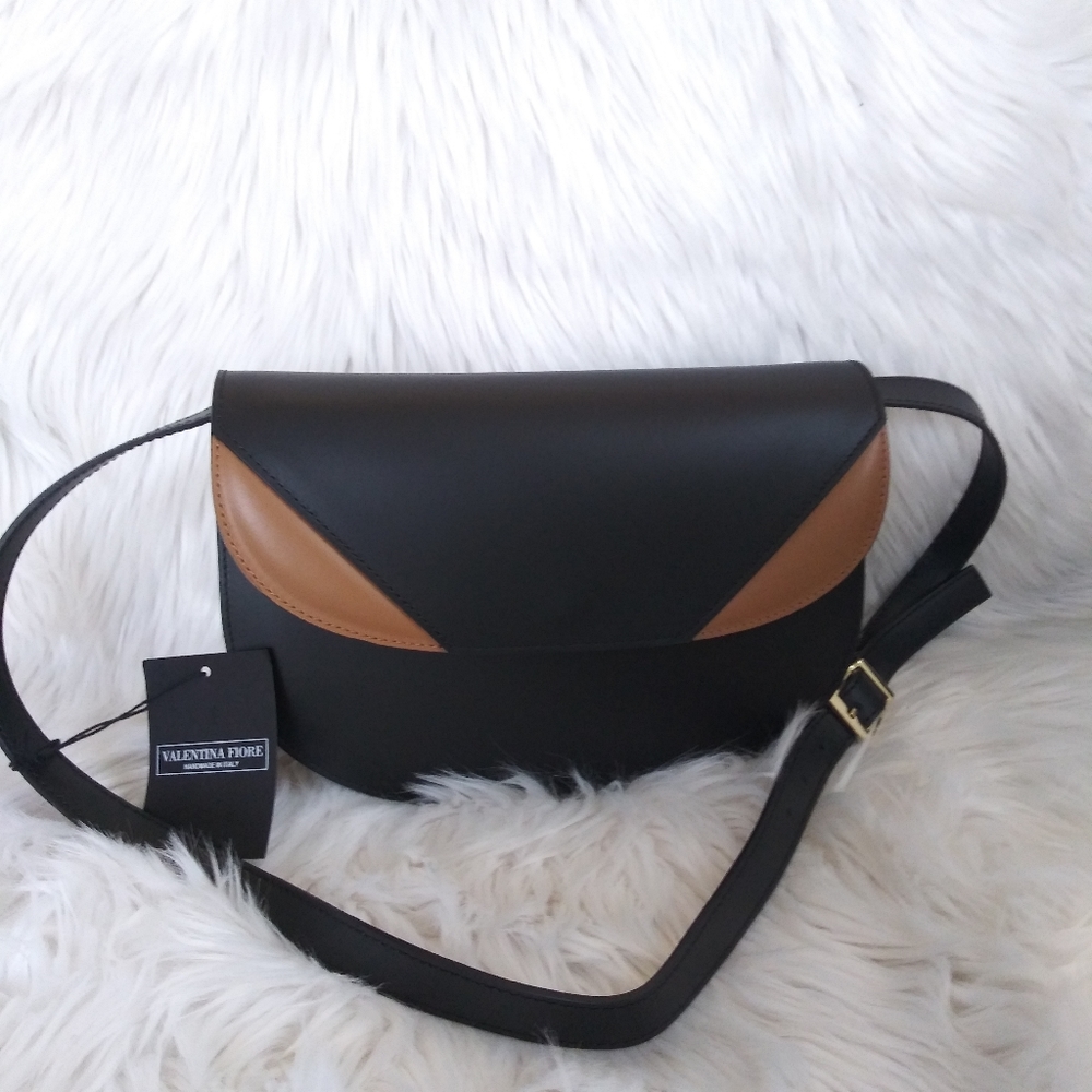 NWT VALENTINA FIORE LEATHER SHOULDER BAG PURSE